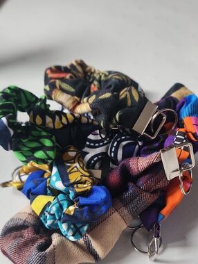 Assorted Multicolor Fabric Keychain Scrunchies - Pack of Mixed Colors 10 For 20